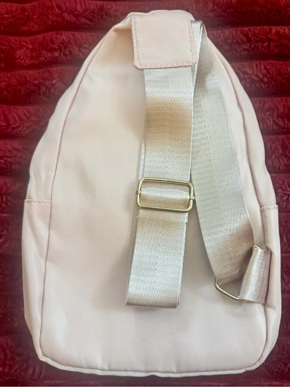 Quilted Light Pink Women's Backpack with Gold Hardware